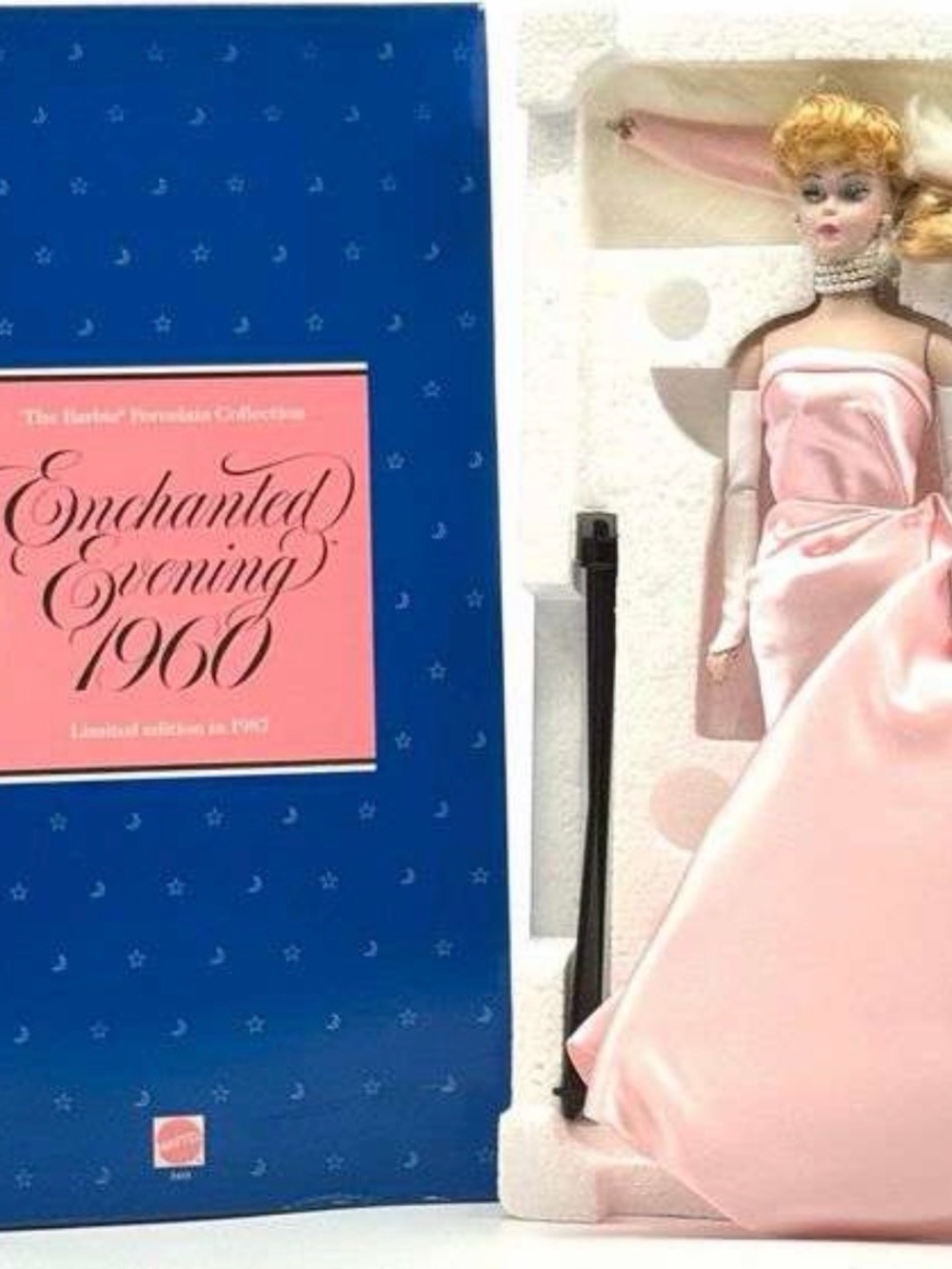 1987 Enchanted Evening Porcelain Barbie #3415 FACTORY SEALED Mattel Shipper